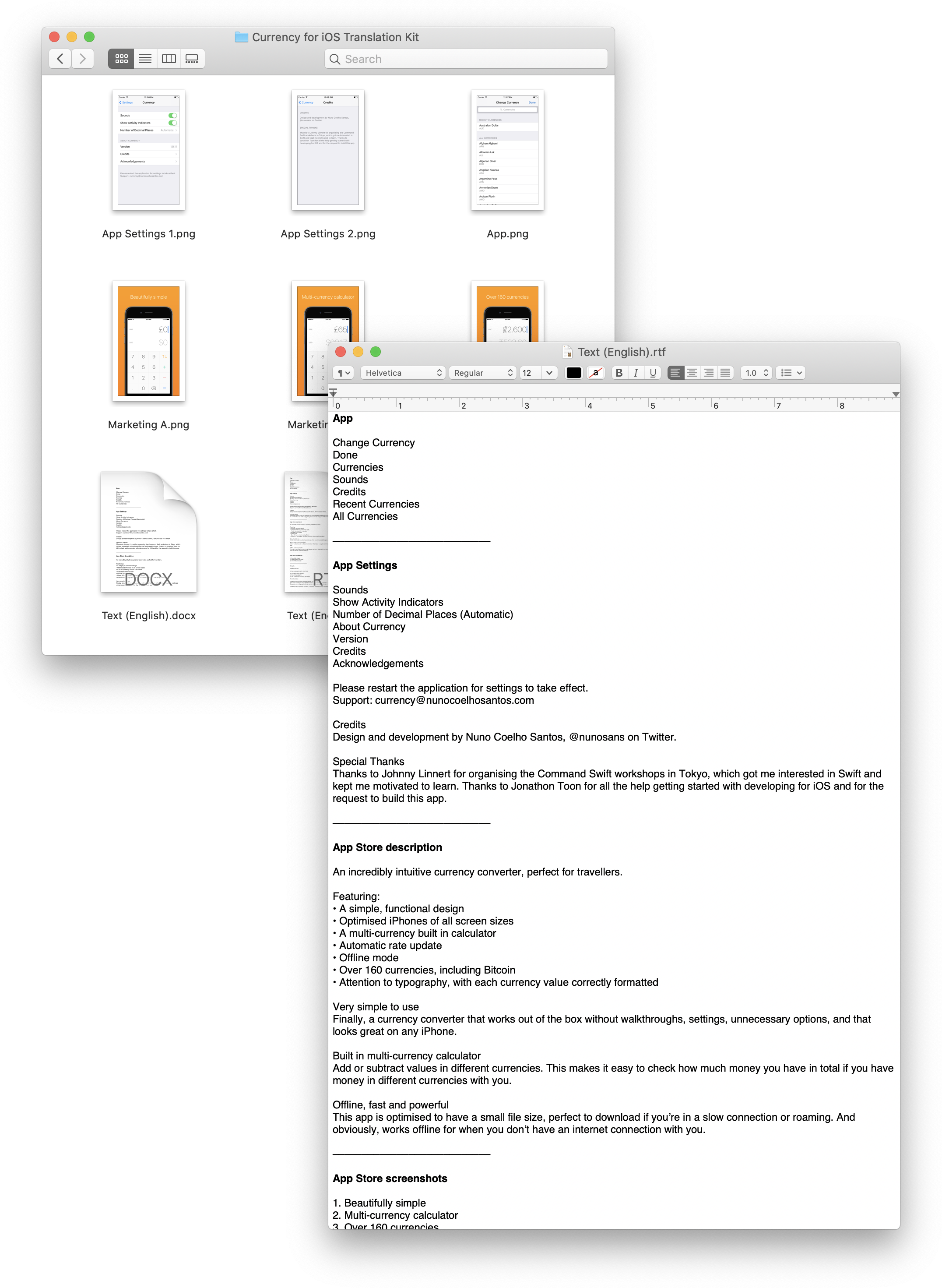 Screenshot of the translation kit folder and text file